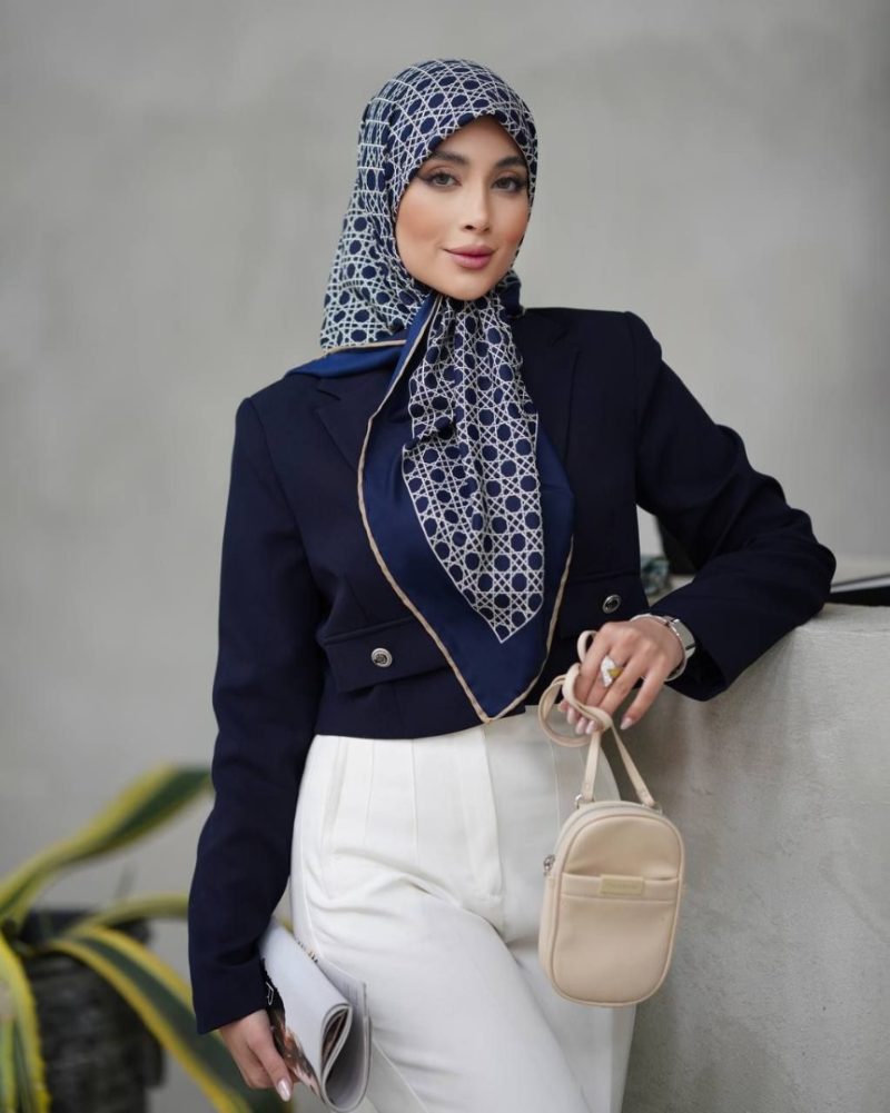 روسری رنگی طرح دار کد 6636 - Image 1