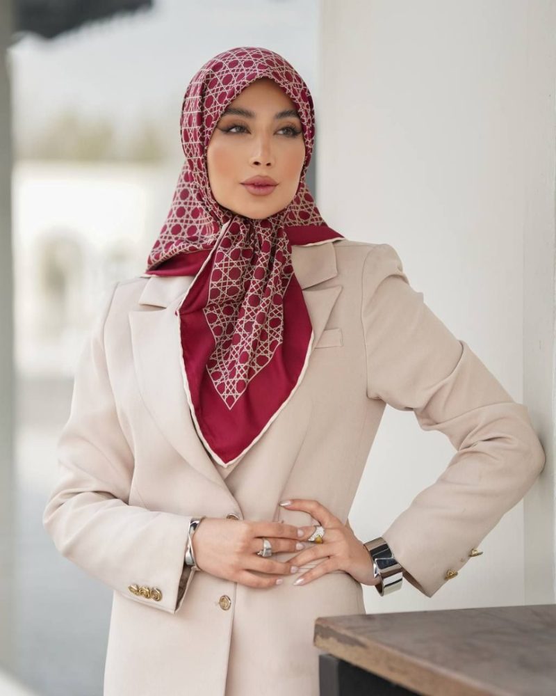 روسری رنگی طرح دار کد 6637 - Image 1