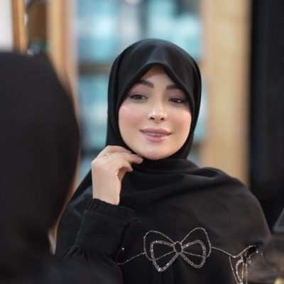 روسری مشکی کار شده کد 6644