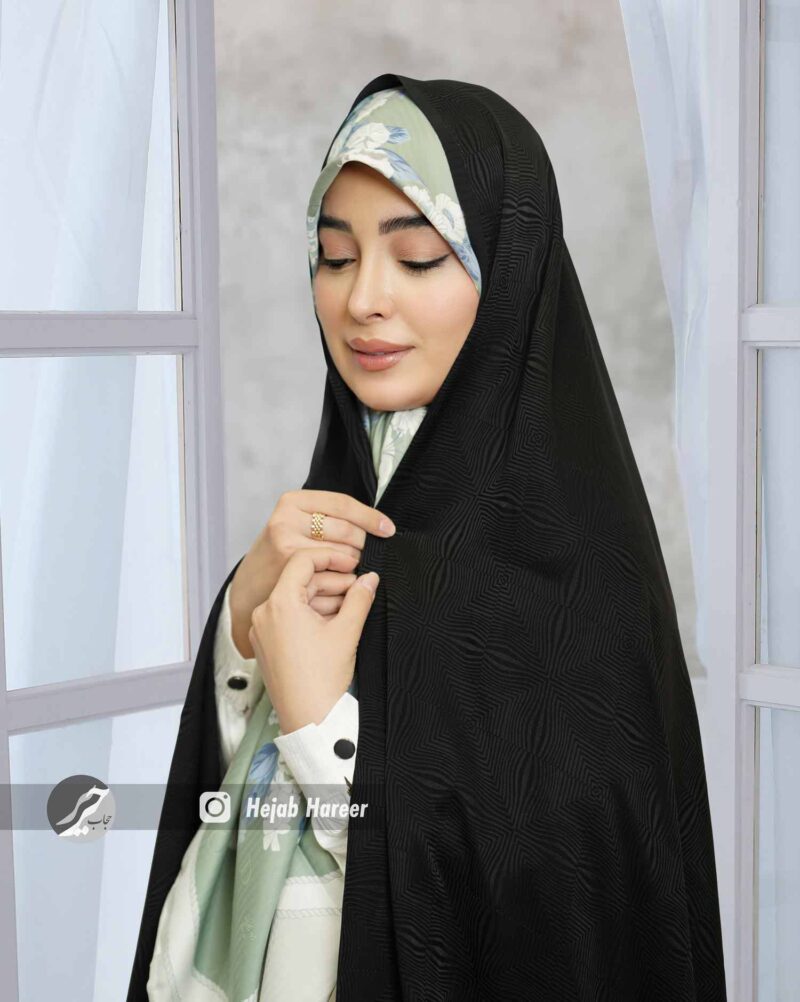 6656-2 چادر مجلسی سوالون طرح دار کد 6656 - Image 1