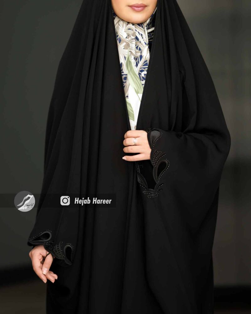 6660-1 چادر مشکی عربی گلدوزی شده کد 6660 - Image 1