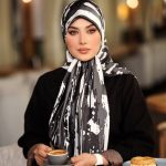 روسری رنگی طرح دار کد 6681