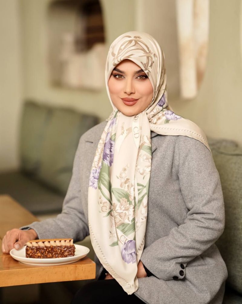 6691 روسری رنگی طرح دار کد 6691 - Image 1