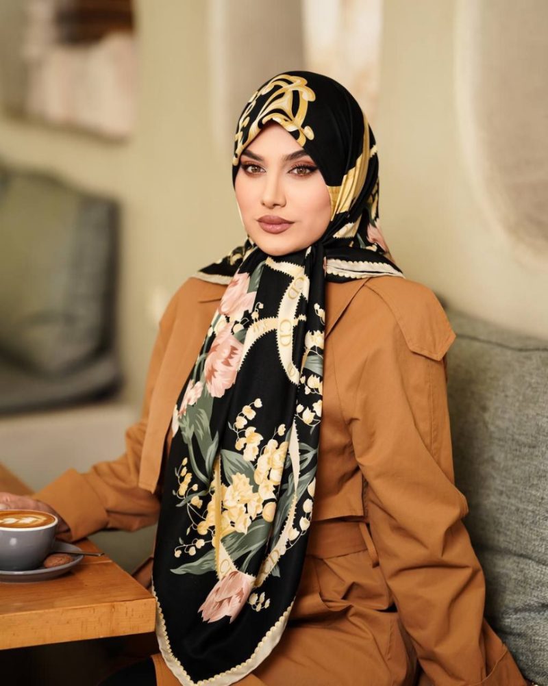 روسری رنگی طرح دار کد 6694 - Image 1