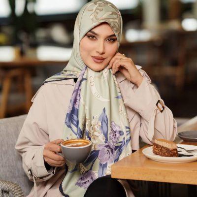 روسری رنگی طرح دار کد 6696