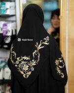 روسری مشکی کار شده کد 6717 - Image 2