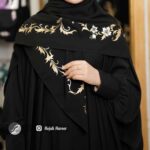 روسری مشکی کار شده کد 6717