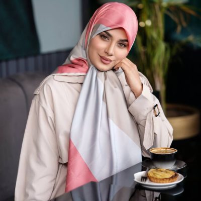 روسری رنگی طرح دار کد 6718