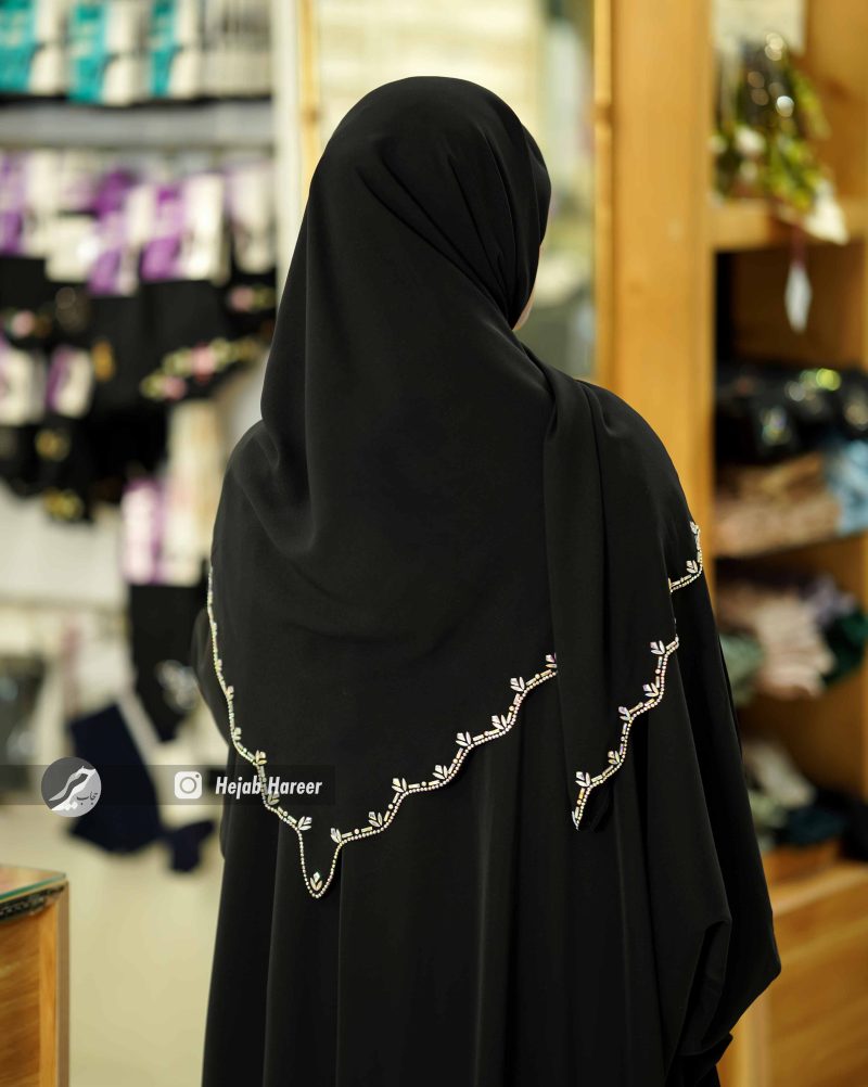 روسری مشکی کار شده کد 6735 - Image 1