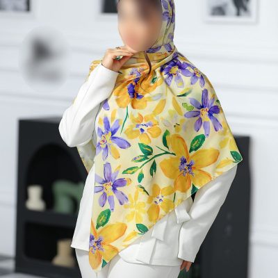 روسری رنگی طرح دار کد 6802