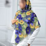 روسری رنگی طرح دار کد 6803