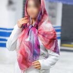 روسری رنگی طرح دار کد 6807