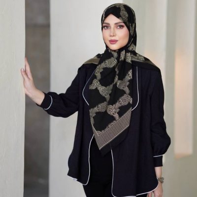 روسری رنگی طرح دار کد 6869