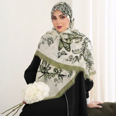 روسری رنگی طرح دار کد 6881