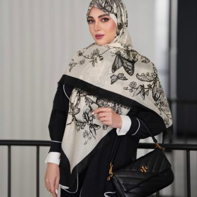 روسری رنگی طرح دار کد 6883