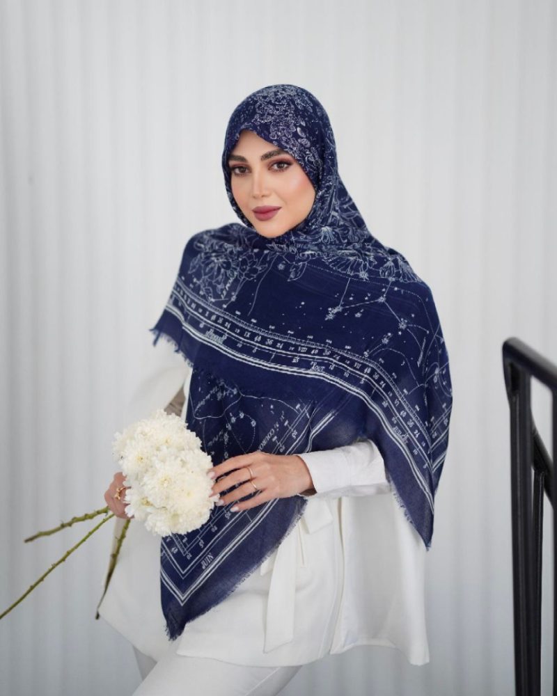 روسری رنگی طرح دار کد 6884 - Image 2