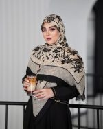 روسری رنگی طرح دار کد 6890