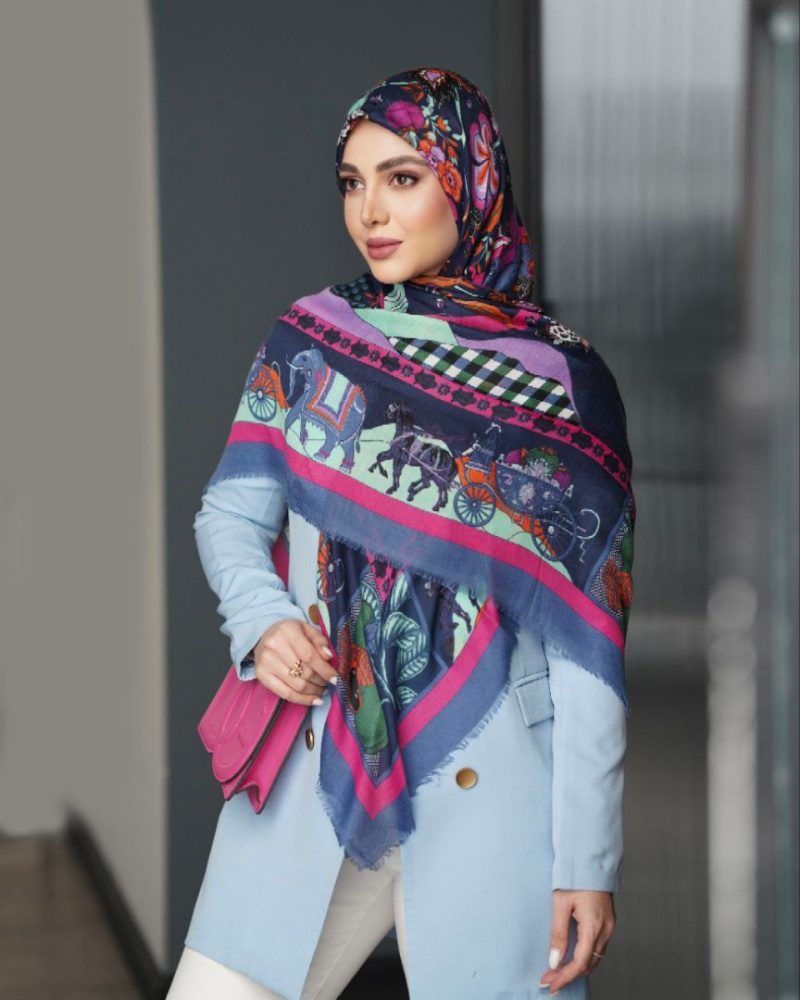 روسری رنگی طرح دار کد 6892 - Image 2
