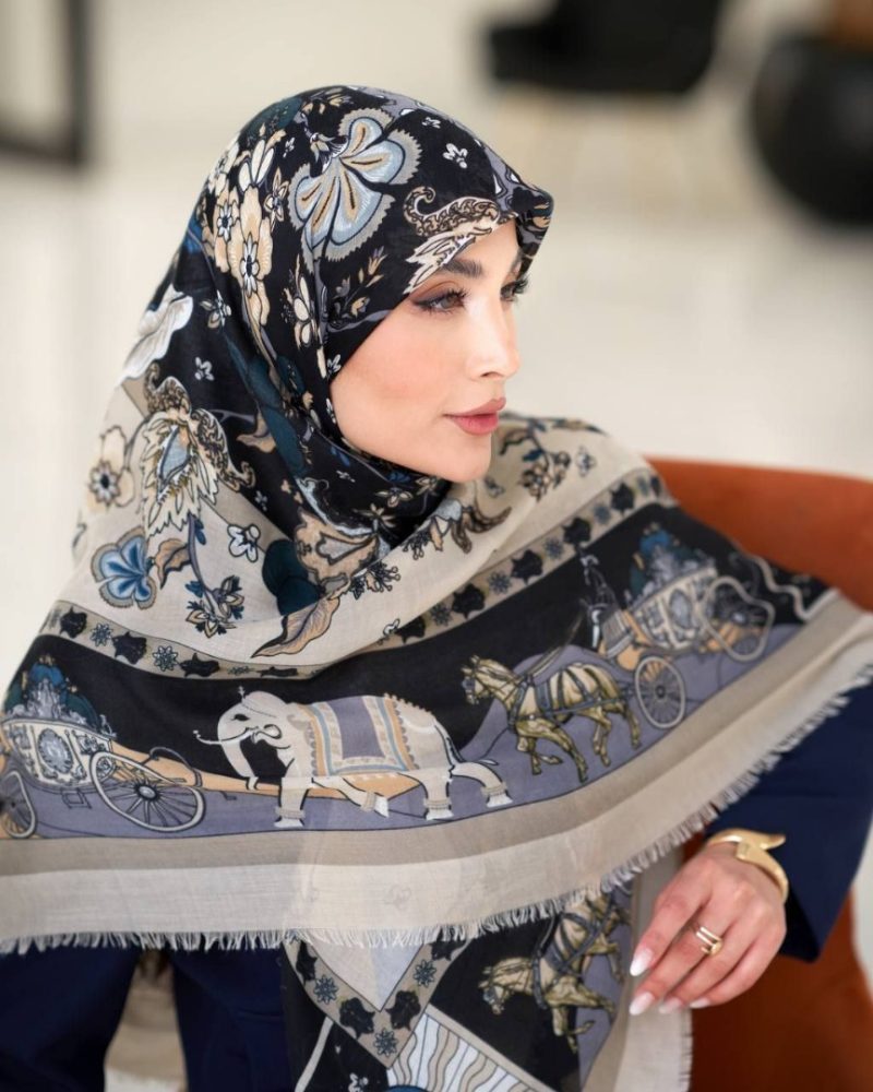 روسری رنگی طرح دار کد 6894 - Image 3