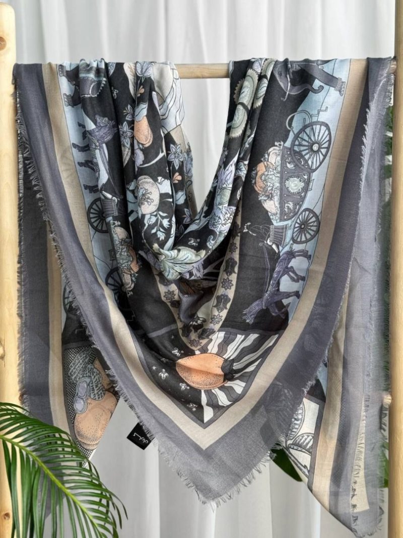 روسری رنگی طرح دار کد 6895 - Image 2