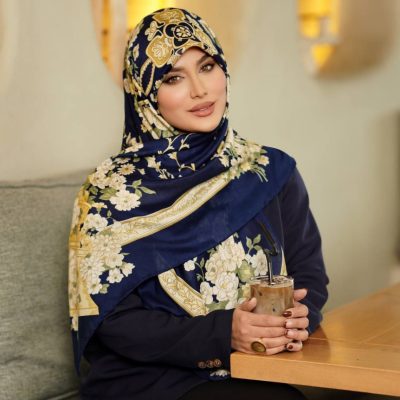 روسری رنگی طرح دار کد 6971