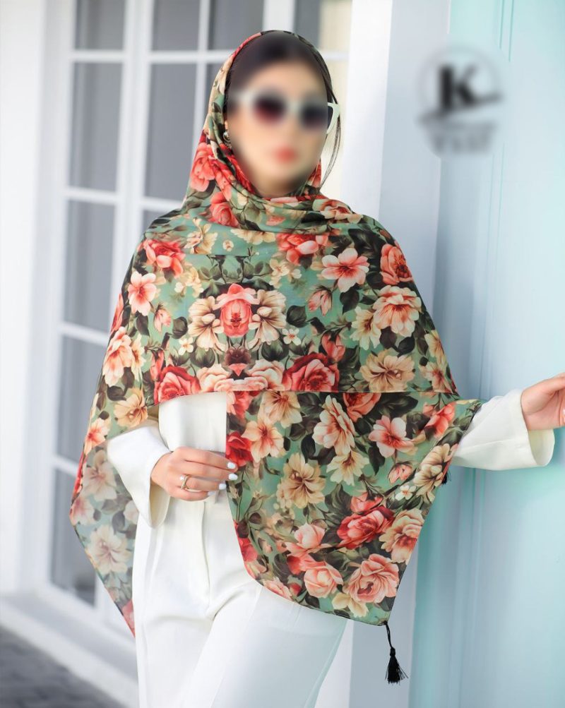 روسری رنگی طرح دار کد 9306 - Image 1