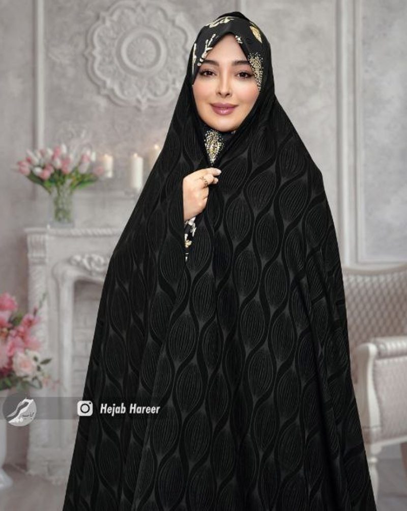 چادر مشکی طرح دار کره ای کد 9410 - Image 1
