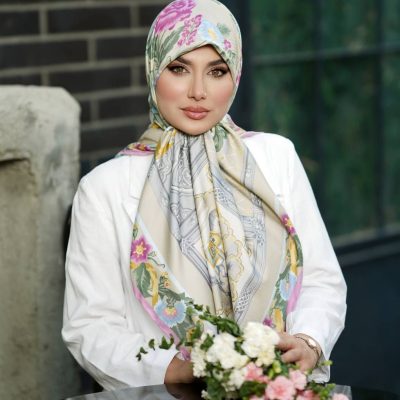 روسری رنگی طرح دار کد 9468