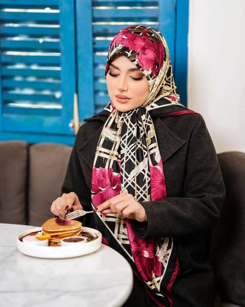 9483 روسری رنگی طرح دار کد 9483 - Image 1