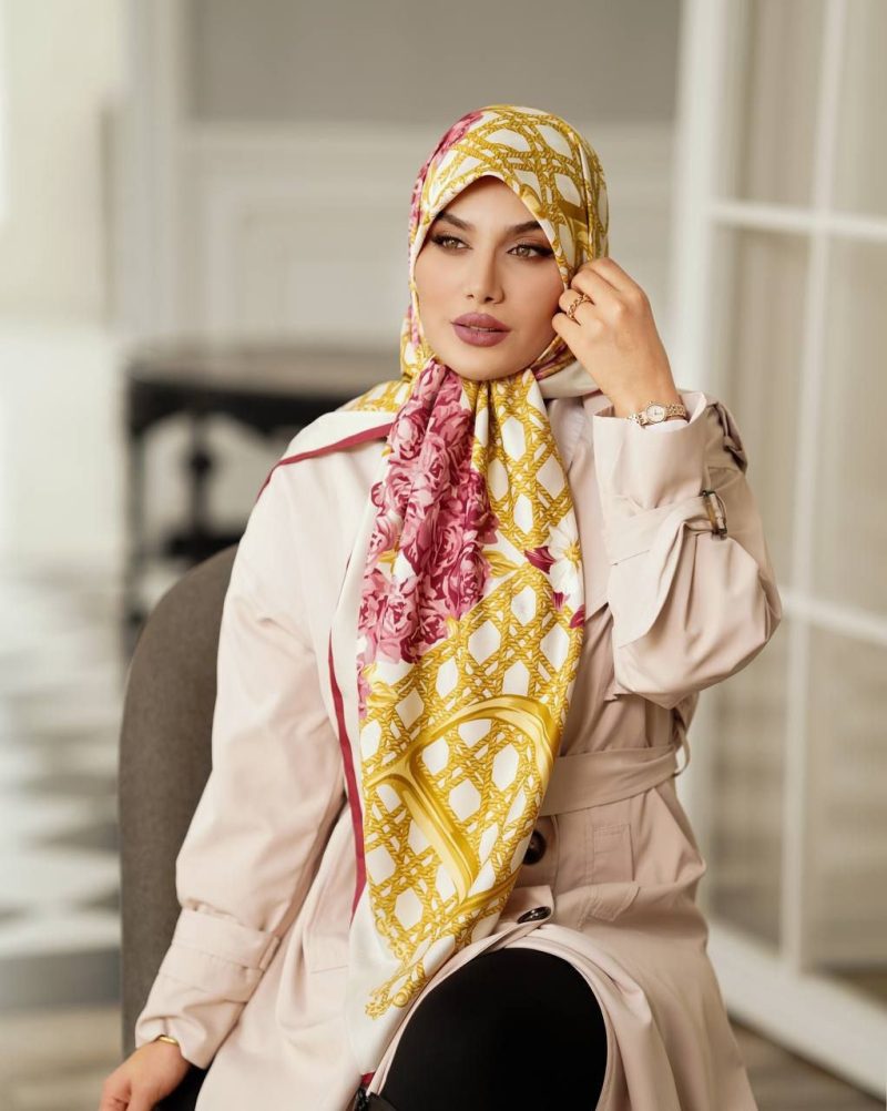 9497 روسری رنگی طرح دار کد 9497 - Image 1