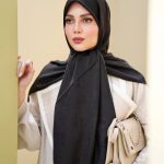 روسری مشکی طرح دار کد 9525