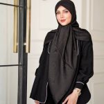 روسری مشکی طرح دار کد 9527