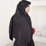 روسری مشکی طرح دار کد 9531