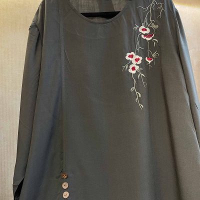 بلوز نخی آستین سه ربع کد 9574