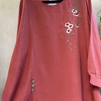 بلوز نخی آستین سه ربع کد 9575