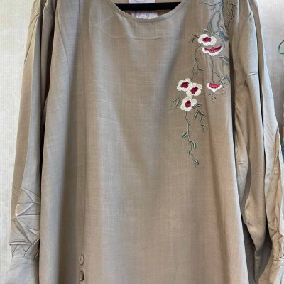 بلوز نخی آستین سه ربع کد 9578