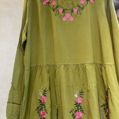 بلوز نخی چیندار آستین بلند کد 9582