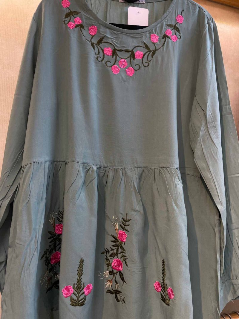 بلوز نخی چیندار استین بلند کد 9585 - Image 1