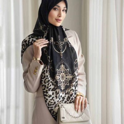 روسری رنگی طرح دار کد 9613