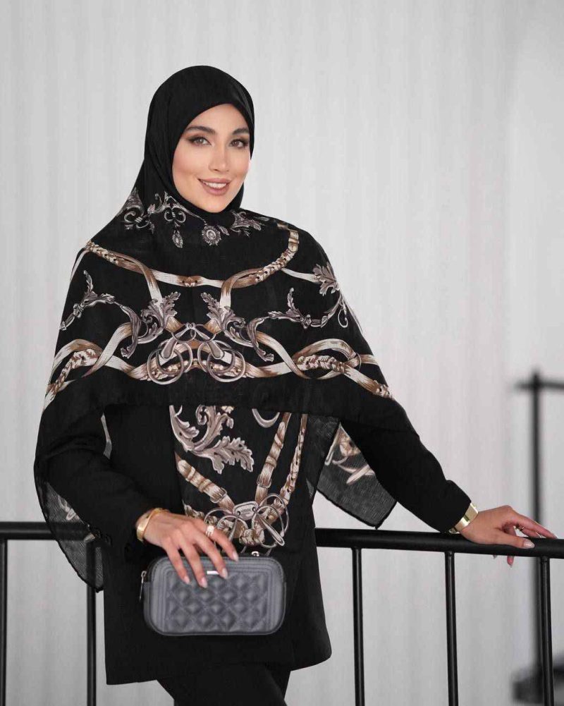 روسری رنگی طرح دار کد 9616 - Image 1