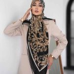 روسری رنگی طرح دار کد 9617