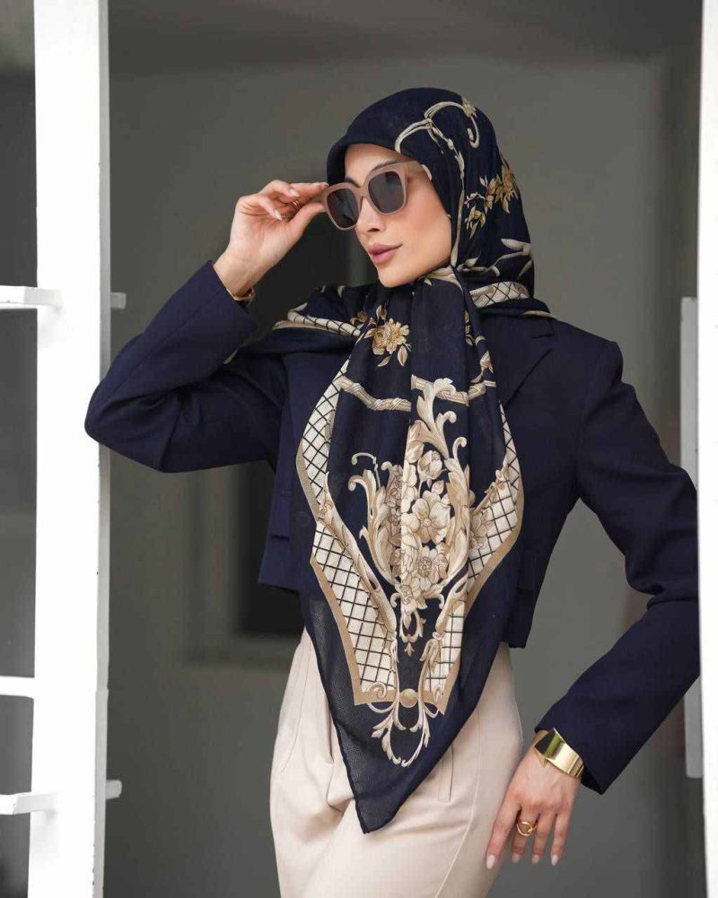 روسری رنگی طرح دار کد 9621 - Image 1