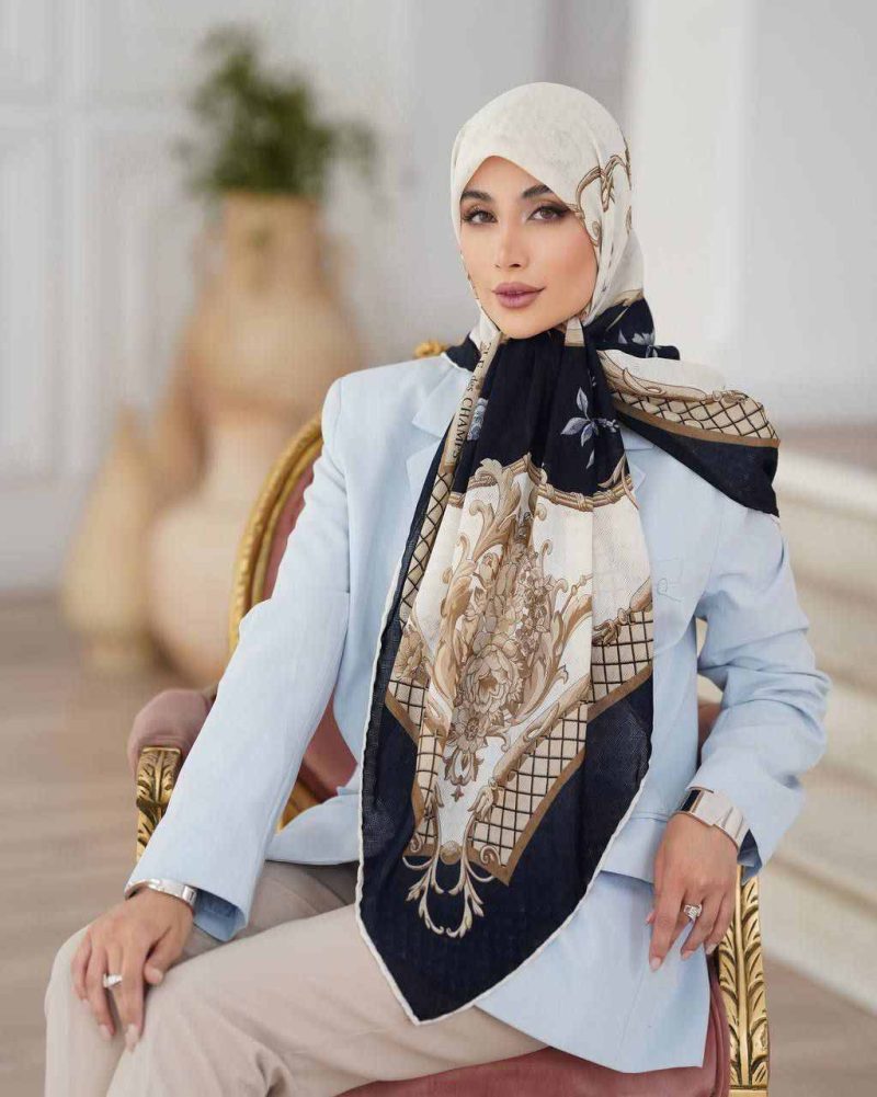 روسری رنگی طرح دار کد 9622 - Image 1