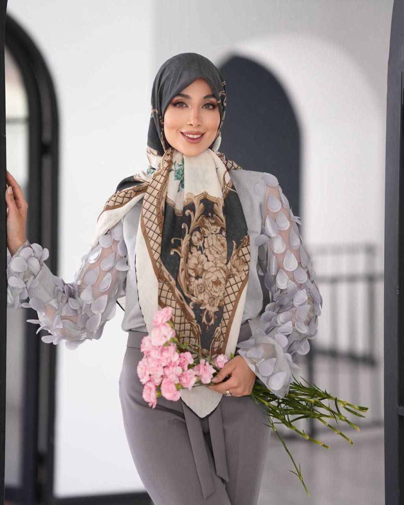 روسری رنگی طرح دار کد 9623 - Image 1