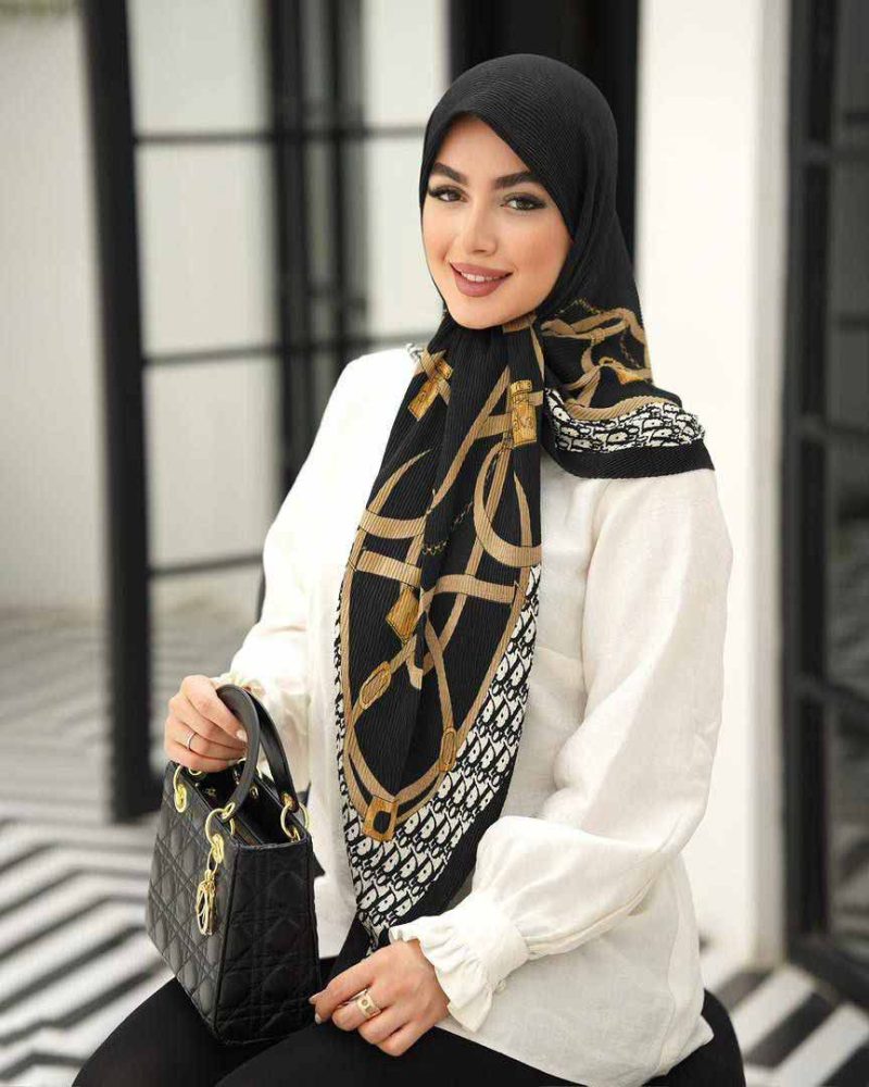 روسری رنگی طرح دار کد 9632 - Image 1