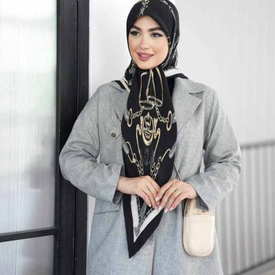 روسری رنگی طرح دار کد 9633