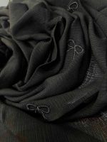 روسری مشکی پاپیون گلدوزی کد 9635