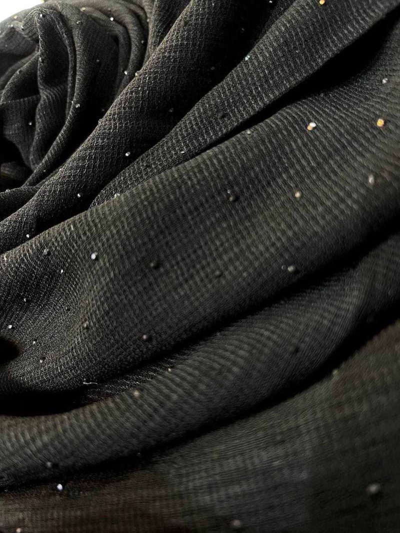 روسری مشکی تمام نگین کد 9636 - Image 2