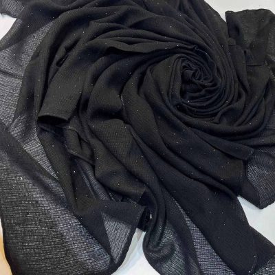 روسری مشکی تمام نگین کد 9636
