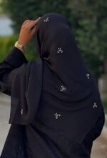 روسری مشکی پاپیون گلدوزی کد 9637 - Image 3